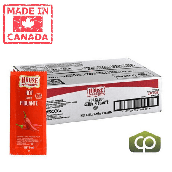 House Recipe Sauce Hot House Recipe 9ML Bulk size (504/Case) - Canadian Made
