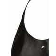 thumbnail image 4 of Courrèges Women's Crescent-Shaped Flat Tote Bag With Glossy Finish Black, 4 of 5