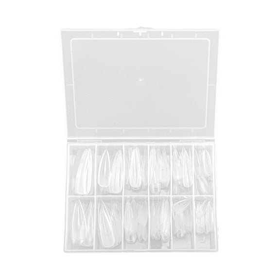 Unique Bargains 1 Set Women's Full Coverage Fake Nails Plating XXL Clear