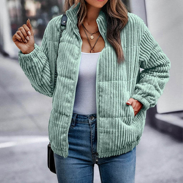 Green button front teddy coat cheap