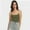 Army green, variant on Women's Square Neck Tank Top Adjustable Spaghetti Straps Sleeveless Basic Tops Sharp Collection