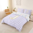 thumbnail image 3 of Castle Fairy Lattice Gold Letter J Queen Duvet Cover Set for Girls,Geometric Checkered Bedding,3 Pieces,No Comforter, 3 of 6