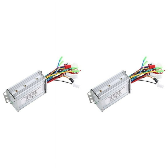 2X 36V/48V 350W E-Bike Brushless Controller for Electric Bicycle E-Scooter Dual Mode Sensor/Sensorless,2 x Brushless Controller,Silver