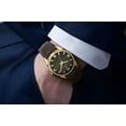 thumbnail image 6 of Carribean Joe Men's Analog Watch, Quartz Movement,Gold Round Alloy Case, Decorative Green Sunray Dial,Brown Vegan Leather Strap, Casual Dress Fashion Wrist Watch for Men, 6 of 6