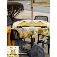 thumbnail image 5 of Outdoor Tablecloth with Umbrella Hole for Patio/Picnic/Party/Camping, Gnomes Sunflowers Waterproof Table Cloth Square Cover Washable, Country Yellow Floral Bees Vintage (54"x 54"), 5 of 8