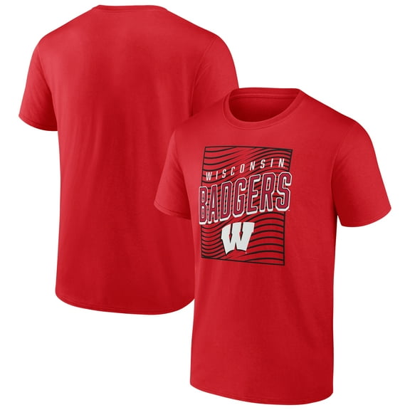 Men's Red Wisconsin Badgers Groovy Wave T-Shirt