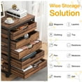 thumbnail image 6 of Tribesigns 5 Drawer Chest, Wood Storage Dresser Cabinet with Wheels, Industrial Storage Drawer Organizer Cart for Office Bedroom Entryway, Rustic Brown, 6 of 9