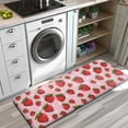 thumbnail image 3 of Red Strawberry Plants Fruit Dot Pink Pattern Kitchen Rug Mat,Kitchen Runner Rugs Non Skid Washable,Decorative Kitchen Floor Mats for Kitchen,Sink,Laundry,17"x47.2", 3 of 7