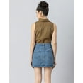 thumbnail image 3 of MoomayaWomens PrintedCotton Crop Shirt,Button Down Sleeveless Knotting Shirt Top, 3 of 8