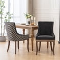 thumbnail image 4 of Dining Chair Set of 2, Upholstered Side Chair with Solid Wood legs, 2-Piece Accent Single Chair with Swoop Arm and Curved Back for Kitchen Dining Room, 4 of 8