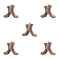 thumbnail image 2 of relayinert Soft Five Toe Socks Stretchable Cotton High Crew Socks Athletic Solid Socks Khaki 5Set, 2 of 6