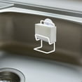 thumbnail image 2 of Metal Suction Cup Sink Drain Rack Wall Sucker Sponge Storage Drying Holder Kitchen Sink Soap Stand Dish Cloth Shelf Organizer, 2 of 7