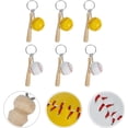 thumbnail image 4 of PinesC Mens Mens Backpack Keychain Softball Beads Keychain 6pcs Key Rings Baseball Key Holder Key Hanging Decor- Yellow and White Baseball Keychain Baseball Keychain Men Men, 4 of 5