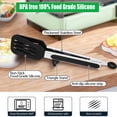 thumbnail image 2 of Pinzas de cocina de 9 pulgadas y 12 pulgadas, juego de silicona antiadherente para barbacoa de acero inoxidable, pinzas de bloqueo para alimentos con puntas de silicona (negro) LYD Gadgets de cocina, 2 of 7