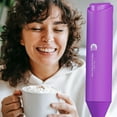 thumbnail image 3 of Powerful Milk Frother Handheld Foam Maker, Mini Whisk Drink Mixer for Coffee, Cappuccino, Latte, Matcha, Hot Chocolate, No Stand, Dark Orchid, 3 of 5