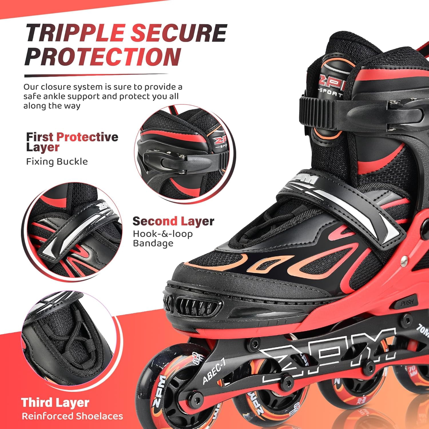 PrimeCook Shop Vinal Girls Adjustable Flashing Inline Skates, All Wheels Light Up, Fun Illuminating Skates for Kids Men Adult Women and Boys