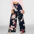 thumbnail image 3 of Black and Friday Clearance Items under $5 asdoklhq Plus Size Pants for Women,Women's High Waist Casual Pants Printed Loose Wide Leg Pants, 3 of 7