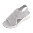 thumbnail image 6 of Rokment Womens Knit Mesh Athletic Orthopedic Slingback Sandals Open Toe Slip on Casual Wedge Shoes Breathable Comfortable Walking Sneakers Summer Grey Size 9.5, 6 of 7