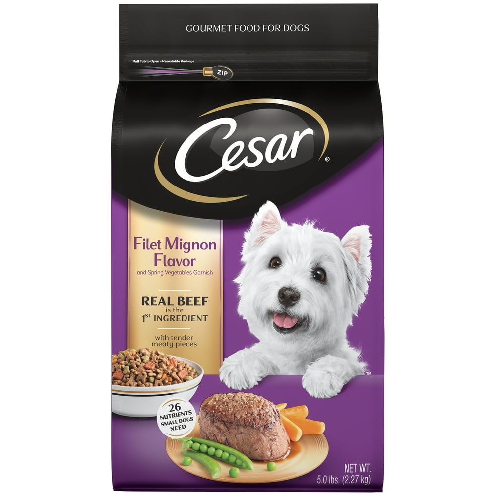 Cesar Small Breed Dry Dog Food Filet Mignon Flavor with Spring
