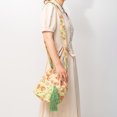 thumbnail image 4 of Bolso bohemio para mujer, bolso de lona con cordón y borla, bolso de playa de verano (verde oliva), 4 of 8