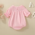 thumbnail image 4 of MIXUE Baby Girls Rompers Infant Long Sleeve solid color Cartoon Embroider Pullover Newborn Bodysuits Outwear,Pink,0-3 Months, 4 of 9