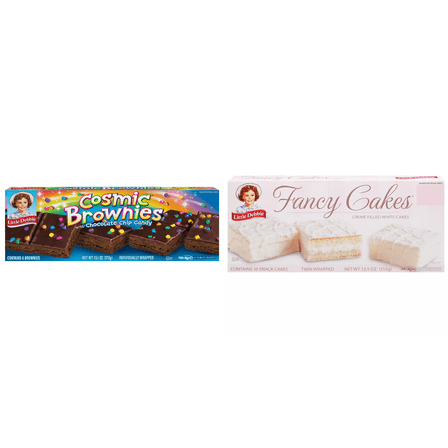 Little Debbie Cosmic Brownies, 6 ct&Little Debbie Fancy Cakes, Twin Wrapped, 10 ct