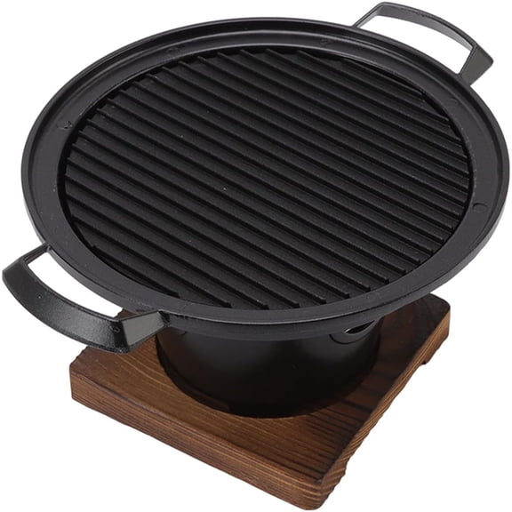 Portable Charcoal Grill with Wood for home kitchen prep, cooking, hibachi grill, tabletop BBQ