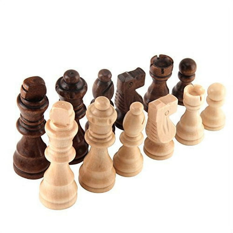 AMEROUS Wooden Chess Pieces Only, 32 Pieses Standard Tournamen Staunton  Wood Chessmen - 3.05 King / Storage Bag / Gift Package, Chess Game Pawns  for Chessboard, Replacement of Missing Pieces 