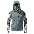 thumbnail image 5 of Men's UPF 50+ Sun Hoodie Long Sleeve Hooded Fishing Shirt Digital Camo Sleeve Pullover Cooling Ice Silk Breathable Quick-Dry Moisture Wicking 4-Way Stretch for Commute Fishing Hiking White 2XL, 5 of 5