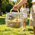 thumbnail image 5 of Apeya Black 10.6x10.6 Inch Hamster Travel Cage, Clear View Small Animal Carrier with Exercise Wheel and 80ml Water Bottle for Mice Gerbils Outdoor Trips, 5 of 9