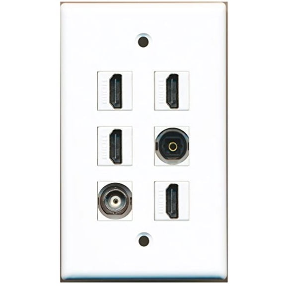 RiteAV - 4 HDMI 1 Port Toslink 1 Port BNC Wall Plate