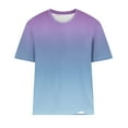 thumbnail image 5 of Plus Size Tops for Women Short Sleeve Out Round Neck T Shirts Purple L, 5 of 5