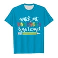 thumbnail image 3 of WOYY Little Girls Back To School T Shirt Letter Print Short Sleeve T-Shirt Summer Casual Tshirt, 3 of 3