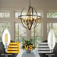thumbnail image 4 of 6Pcs Chandelier Light Bulbs, Candelabra Led Light Bulbs, 4W 3000K Soft White Filament LED Candle Bulbs 60W Incandescent Equivalent, B11 500 Lumens E12 Clear Glass Decorative Bulb, 4 of 8