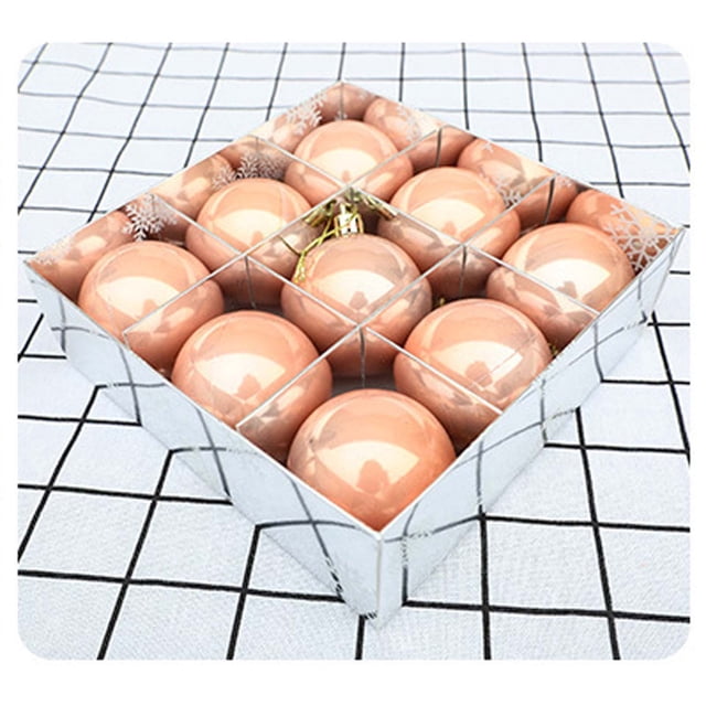 6pcs Christmas Gift Box Plastic Pearl Christmas Decoration Christmas Tree Decoration 9pcs