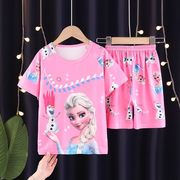 Nuevas niñas Pijamas Elsa Mickey Mouse Kid Infantil Pijama Niña Ropa de dormir Niño Fille Garcon Ensemble Pijama Menino Ropa Set14 125-135cm Gao Jinjia LED