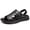 black, variant on Men's Croc-Embossed Leather Sandals, Adjustable Buckle 2-in-1 Summer Slippers