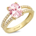 thumbnail image 7 of Solitaire with Accents Engagement Ring for Women - 3.48ct Simulated Pink Diamond in 14K Yellow Gold Promise Ring, 7 of 7