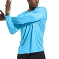 thumbnail image 5 of BRDFRL Swim Shirts for Men Rash Guard Long Sleeve UPF 50+ UV Protection Sun Block SPF Cool Athletic Gym Tee Shirts for Men Hiking Running Sky Blue 2XL, 5 of 6