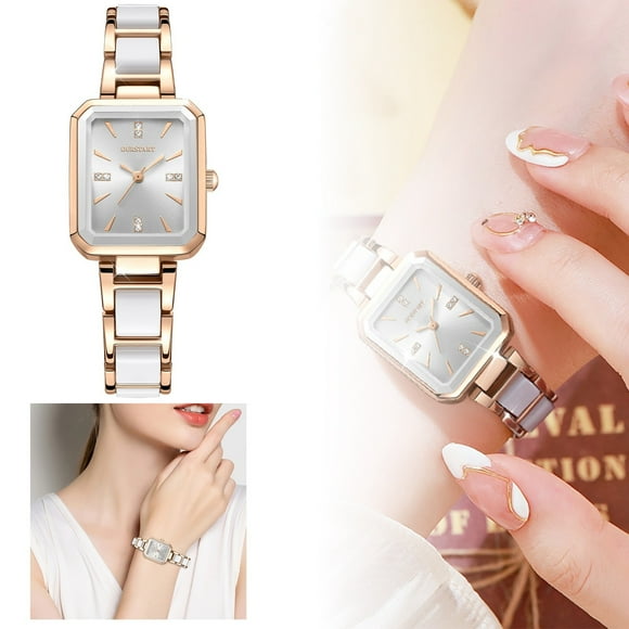 Hearth & Gear Women's Watch Student Square Shaped Alloy Set Fashion Watch Mens Wide Leather Watch Bands Wind up for Women No Battery Small Wrist Watch Watch for Men Leather Band Dog for Women on for