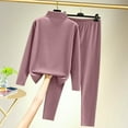 thumbnail image 3 of Scyoekwg Womens 2 Piece Outfits Long Sleeve Tops Long Pants Casual Matching Outfits Fashion Two Piece Set Lounge Set (Purple,L), 3 of 3