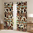 thumbnail image 2 of Castle Fairy Cow Bull Print Blackout Curtains Set of 2 (52x84 Each) for Women Men Teenagers,Farmhouse Animal Window Curtains,Bohemian Aztec Curtains and Drapes,Breathable Home Decor, 2 of 6