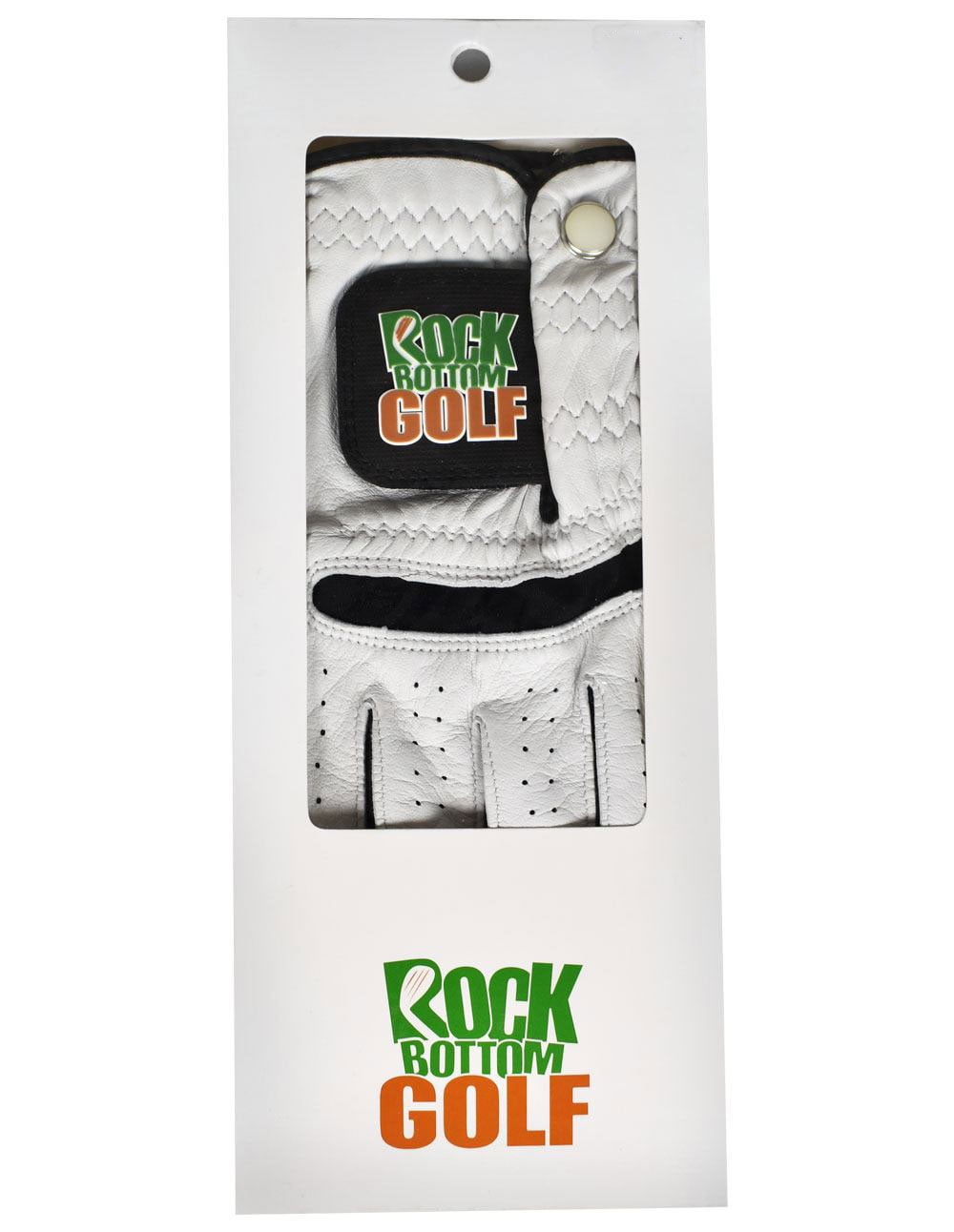 Rock Bottom Golf MRH Cabretta Leather Glove (5-Pack) White/Black Small