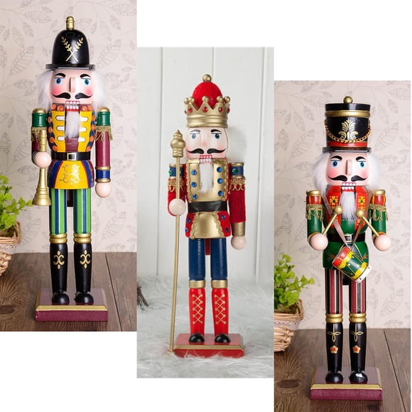 Modelo de Cascanueces Clásico de de 3 Piezas, Cascanueces Coleccionables Festivos, Perfecto para Cualquier Tema de Decoración, 11,81 Pu CUTICAT Muñeca de cascanueces de madera