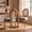 Gray, variant on iooHug French Country Dining Chairs Set of 2, Rattan Back & Solid Wood Side Chairs with Linen Cushion for Kitchen & Living Room