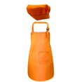 thumbnail image 2 of Delantal para niños, gorro de chef, bolsillo frontal, correa ajustable para el cuello, para niños de 3 a 13 años Naranja L, 2 of 7