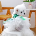 thumbnail image 6 of St. Patrick's Day Dog & Cat Costume, Green Tutu Skirt Breathable Mesh Festive Party Photo Outfit for Small Medium Pets, 6 of 7