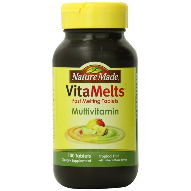 Nature Made VitaMelts Multivitamin Tablets, Tropical Fruit 100 ea (Pack