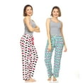 thumbnail image 2 of 2 Pack: Women’s Ultra-Soft Fleece Comfy Stretch Pajama Lounge Pants Fleece Sleepwear, 2 of 7