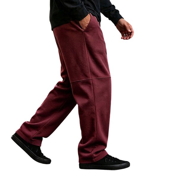 Klisyaur Straight Legs Sweatpants for Mens Elastic Waist Casual Loose Trousers with Pockets Workout Sports Pants